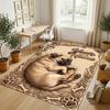Dog Theme Crystal Velvet Rug Personalized Custom Name Text Soft Floor Mat Home Decor