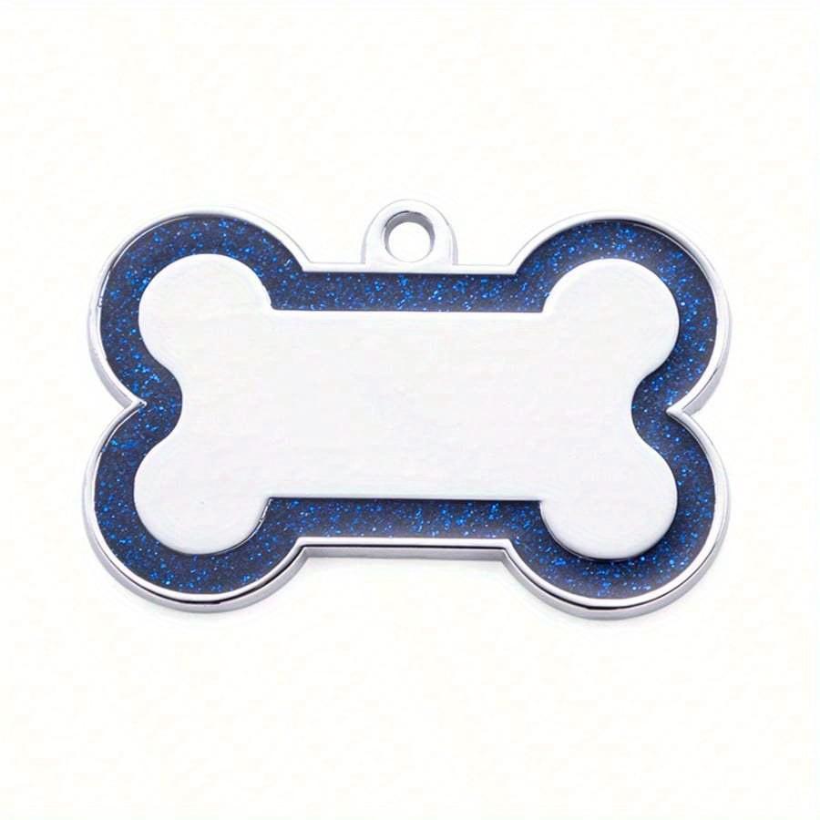Custom Dog Tags Pendant, Personalised Cat Dog Puppy Pet ID Name Pendants, Collar Tag Pendant Pet Accessories Bone Glitter Pendant