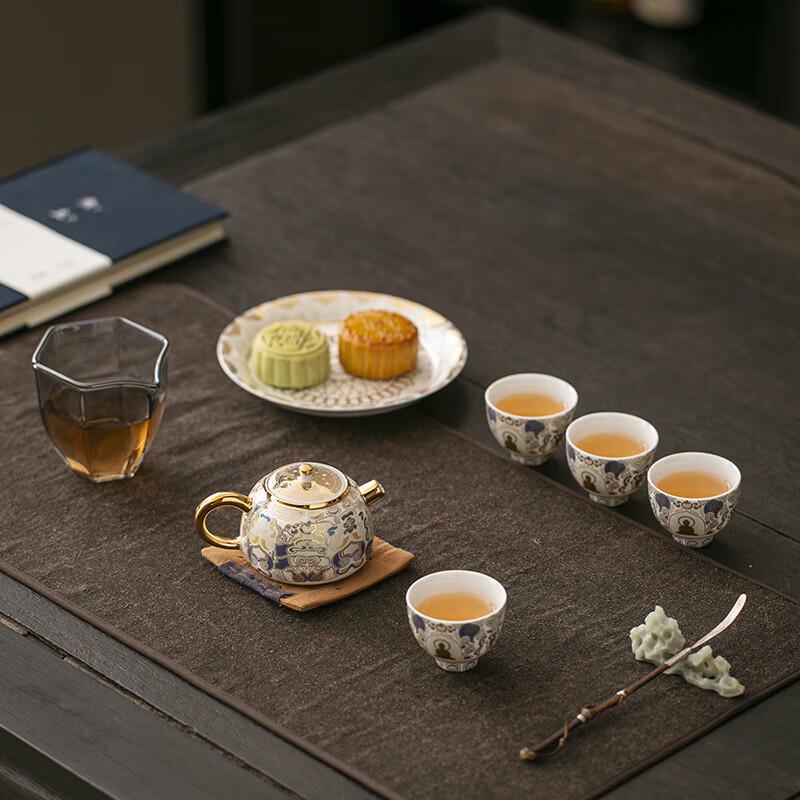 Ceramic Kung Fu Tea Set - Taotie Dunhuang Thangka