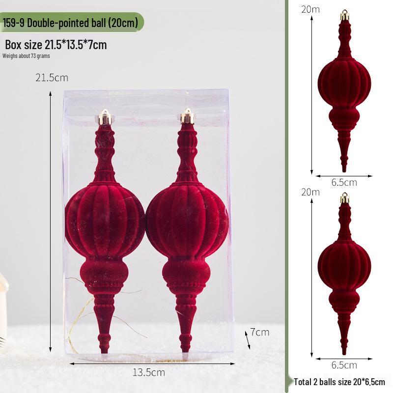Hand-Painted Wine Red Christmas Ornament - Flocked Hanging Ball for Trees, Hotels, Malls, and Window Displays