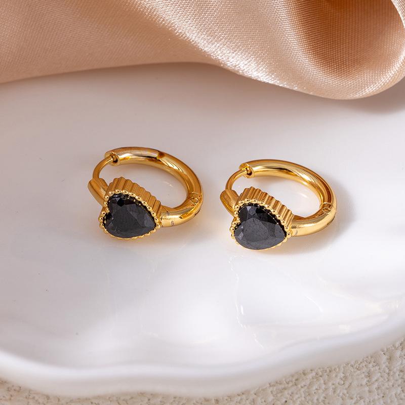 Hochwertige Edelstahl-Sternohrringe mit Vintage-Smaragd- und Zirkonkristallen