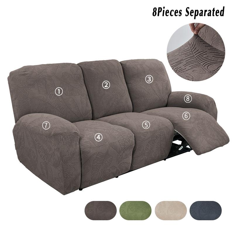 1/3 Seater Jacquard Recliner Sofa Cover Solid Color Relax Armchair Covers Stretch Single Couch Slipcover For Living Room Bedroom
