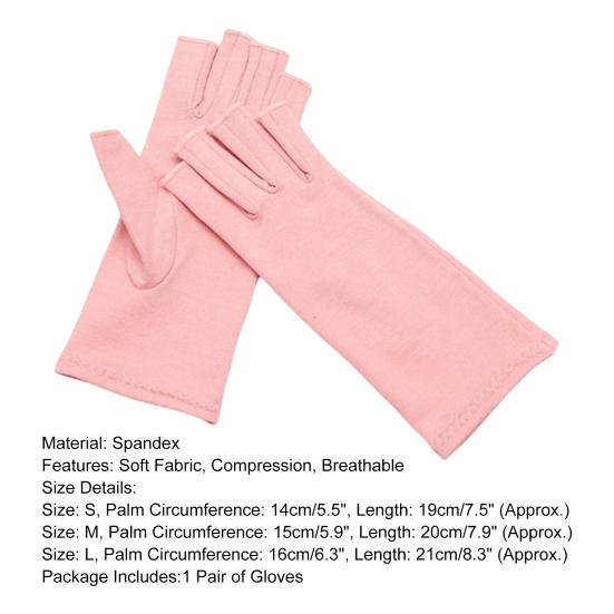 1 Pair Fitness Gloves Breathable Moisture Wicking Half Finger Open Fingers Effective Joint Pain Relief Three Sizes Optional Fingerless