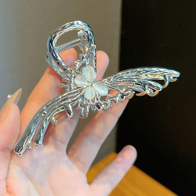 Luxury Red Rhinestone Musical Note Hair Claw for Voluminous Updos