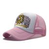 American Badge Embroidered Sun Hat Male and Female Couples Net Hat Truck Hat Versatile Breathable Baseball Cap