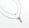 European & American Multi-layer Titanium Steel Necklace with Non-fading OT Buckle Clasp - Versatile Stackable Pendant for Women