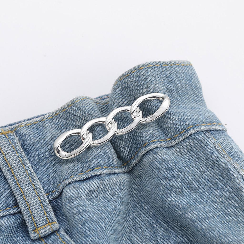 Jeans, Pin, Waistband, Tightening Tool, Waistband Button, Waistband Button. The Waist Circumference Has Been Adjusted To Be Larger And Smaller