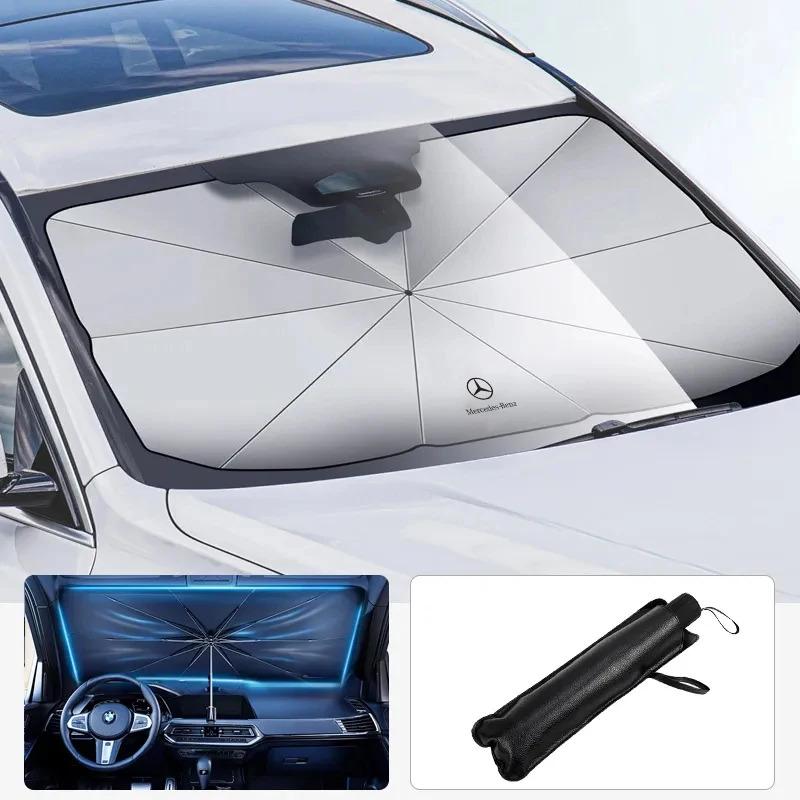 AABCY1 Car Front Window Sunshade Parasol For Mercedes Benz A B C E S Class AMG GLA GLB GLC GLE CLA CLS SLC GLS GLK SLK Vito A45 C43 E63
