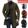 Men's Multi-Color Woolen Mid-Length Coat - European Sizes Available