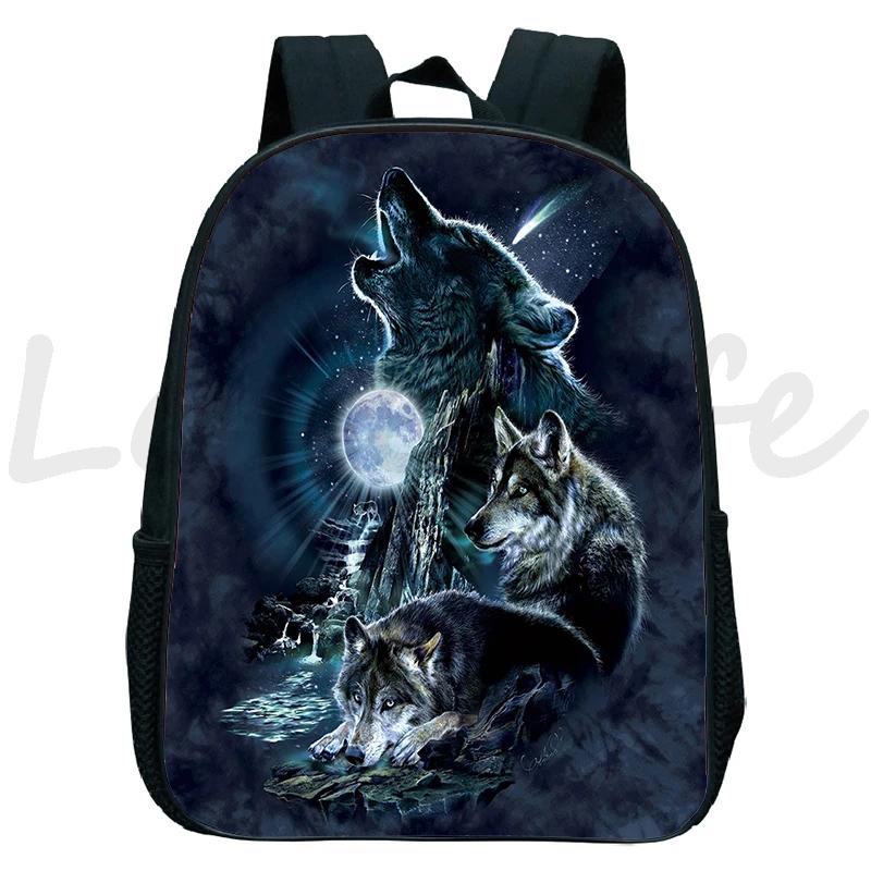 Huilende Wolf Rugzak voor Jongens Meisjes Leuke Dieren Kleuterzakken De Wolfpack Schooltas Kinderen Terug Naar School Mochila