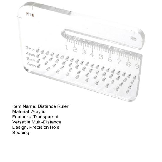 Abstandsmesser Acryl 4 mm Dicke Transparent Schneidwerkzeug Abgerundete Lochabstände Genaue Skala Schneidbereich Messlineal