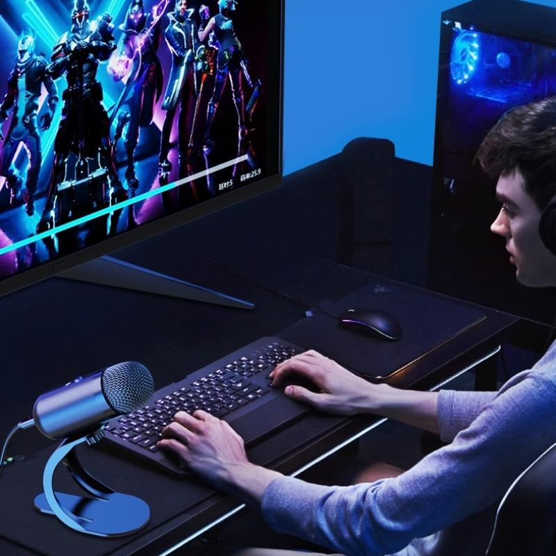 Professionelles Radio USB-Buchse winddicht Geräuschreduzierung Hochleistungs-Metallfarbe Computermikrofon