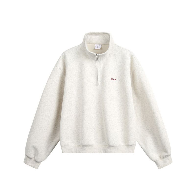 

Men s American Retro Half-Zip Short Pullover Sweatshirt, Men s Spring Cleanfit Loose-Fitting Couple Long-Sleeve Top Gray 2XL