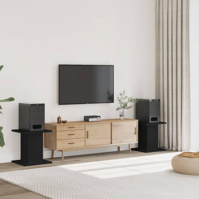 Speaker Stands 2 Pcs Black Engineered Wood