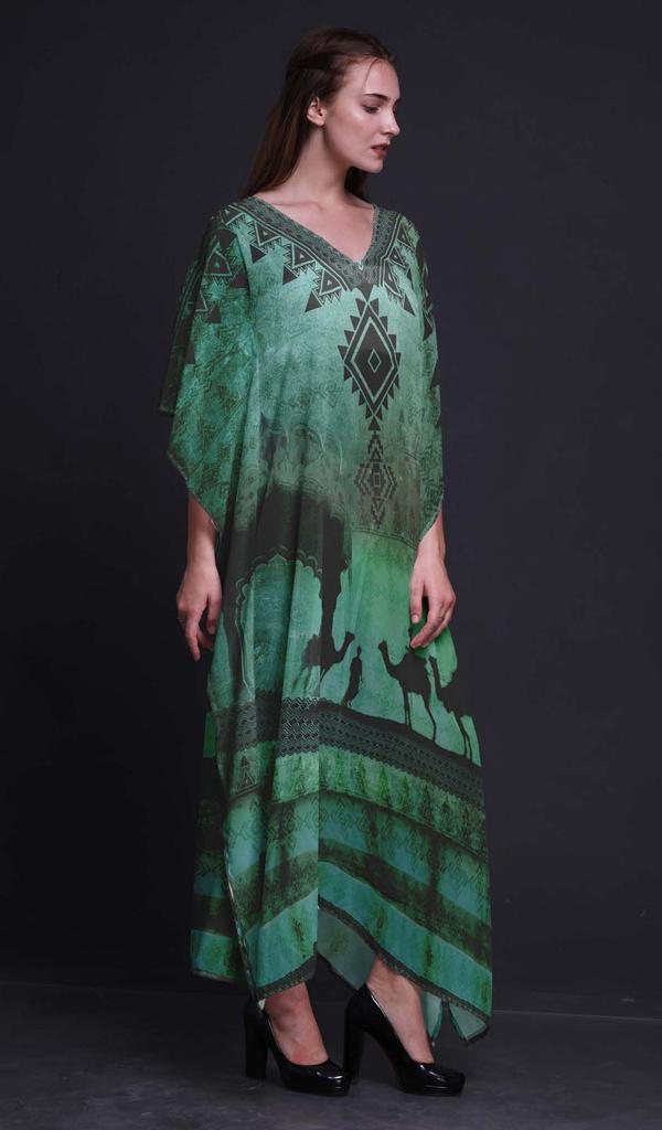 Phagun Camel Mughal Beach Kaftan Bikini Cover Up Womena    S Maxi Dress Long