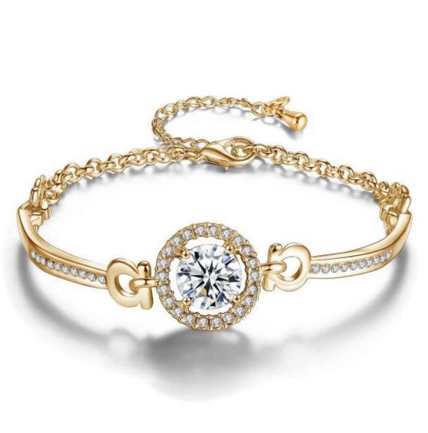 European and American Time Round Zircon Women's Bracelet Temperament Versatile Holy Light Bracelet Eight Hearts Eight Arrows Zircon Women's Bracelet