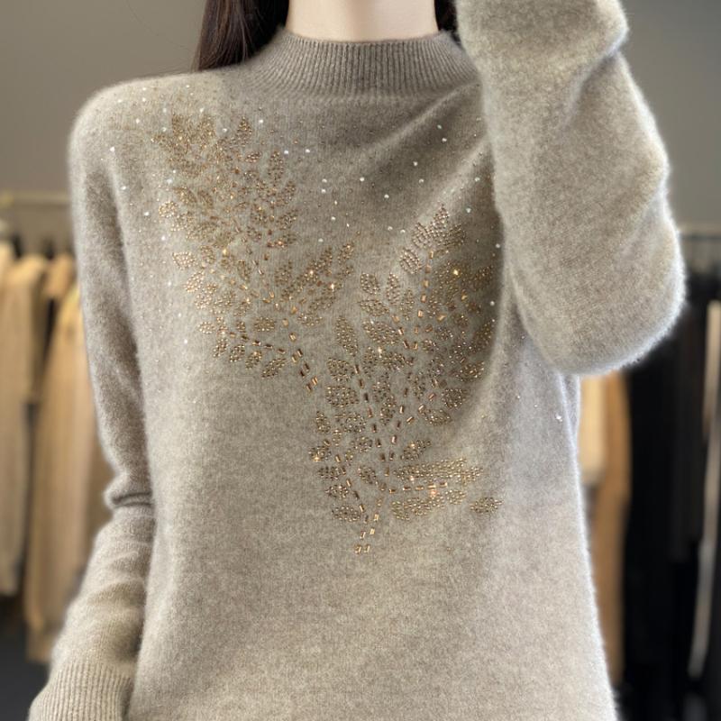 Dame Høst og Vinter Mote Allsidig Basis Genser Genser Myk Pullover Genser