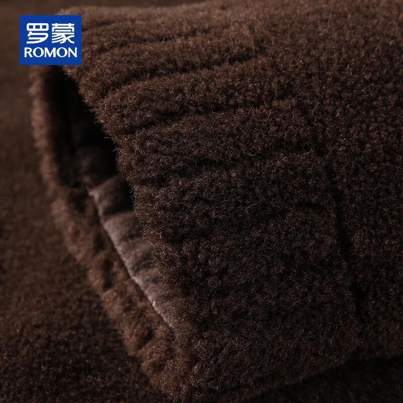 ROMON Men's 100% Wool Stand Collar Winter Jacket