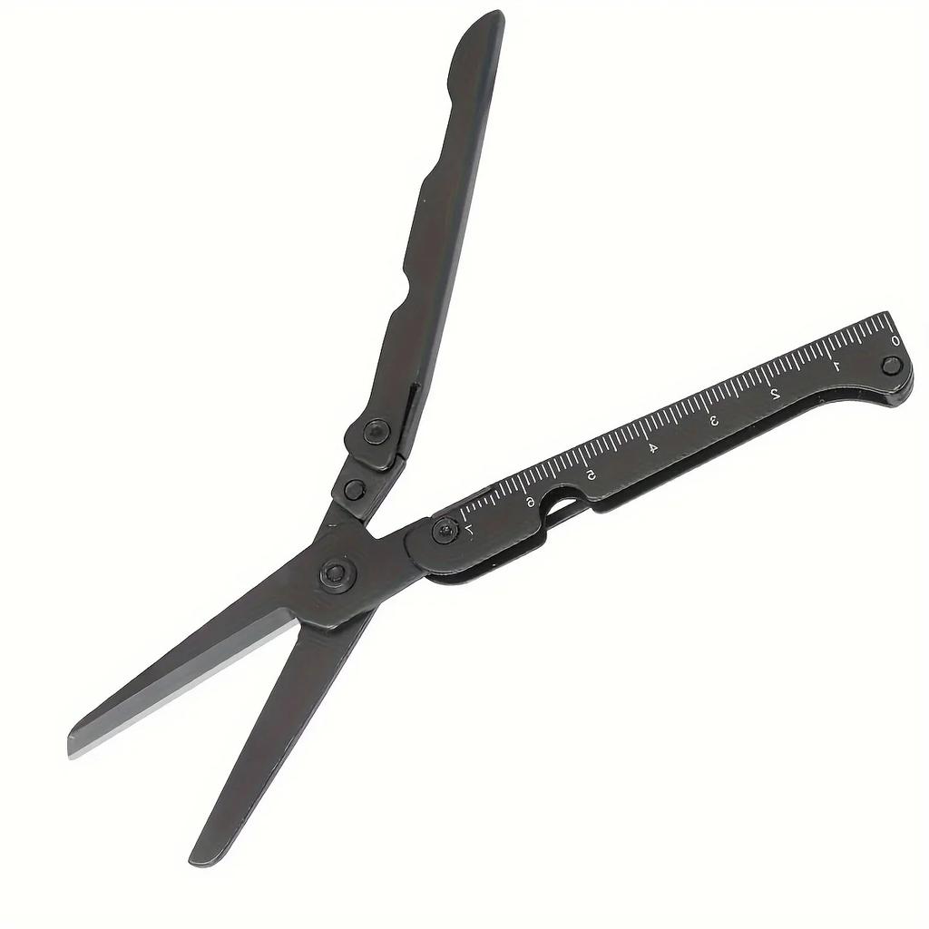 Portable Multifunctional Folding Scissors, Stainless Steel Outdoor Survival Tool for Camping Fishing Hunting