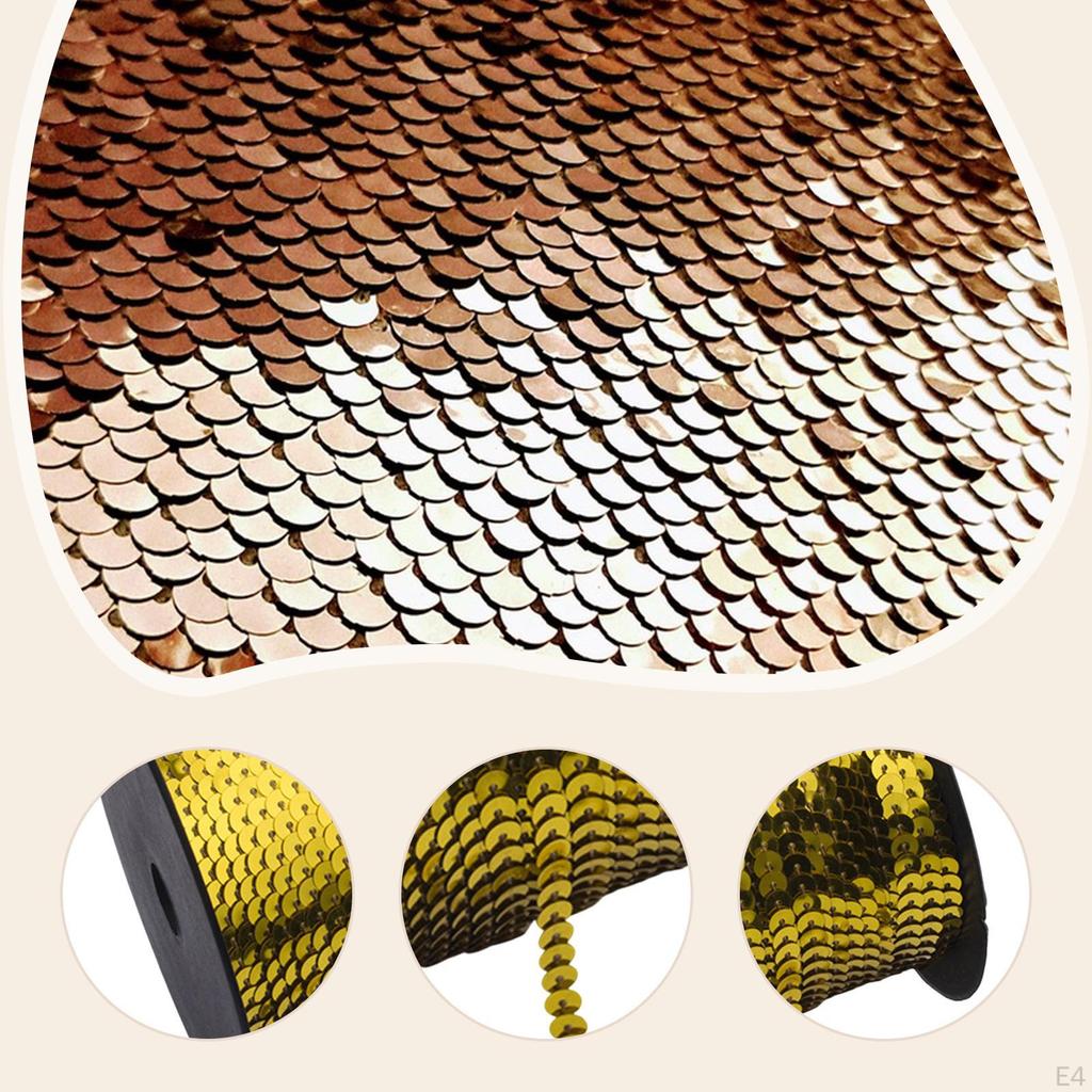 And Easy-to-Use Paillette Flat Trim Strips, 6mm Wide, Ribbon Roll for Crafts, Sewing, Costume