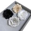 Vintage Elegant Black Camellia Brooch Mourning Brooches Women Collar Pins Suit Shirt Tie Corsage Clothes Jewelry Accessories