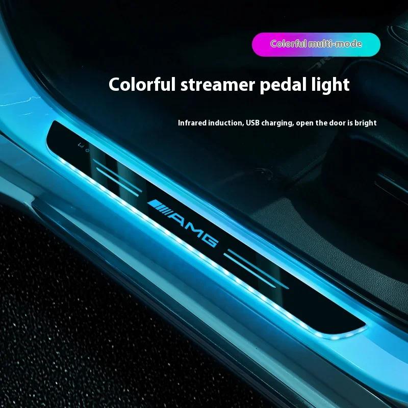 New For Mercedes Benz For Mercedes-Benz AMG A C E V Class Sprinter GLC ML SLK SL Vito GLA GLK CLA Car LED Wireless Welcome Pedal