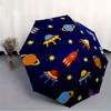 1pc Space-themed decor Automatic Folding Umbrella - 8-Rib Iron Frame, Windproof, Portable Sunshade with Plastic Handle for Travel & Outdoor