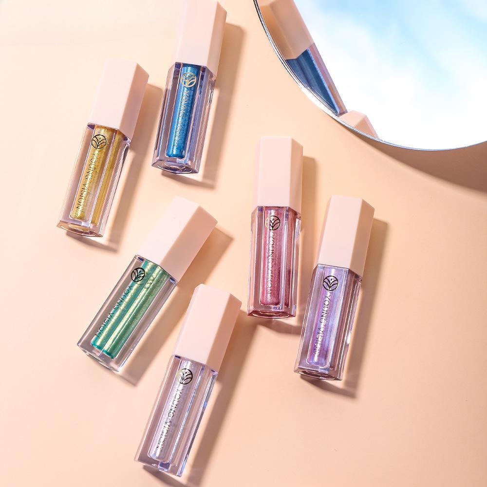 12-color Sparkling Colorful Eye Shadow Pearlescent Polarized Brightening Matte Liquid Eyeshadow