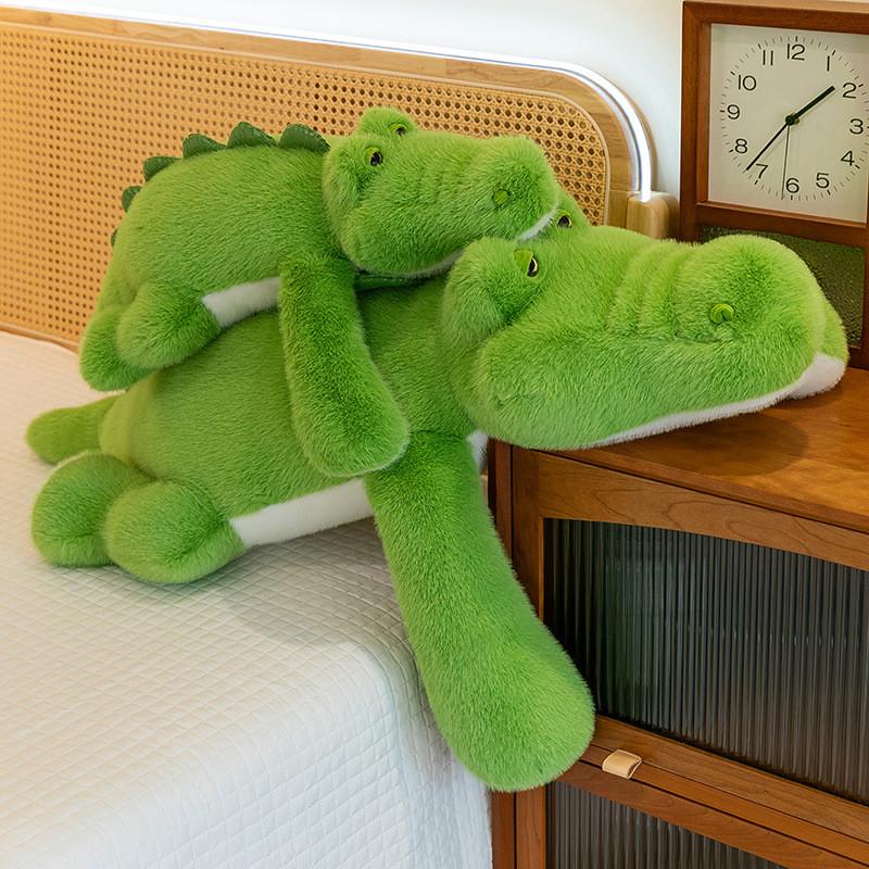 Adorable Green Crocodile Plush Pillow Soft Animal Toy For Kids Creative Gift Idea