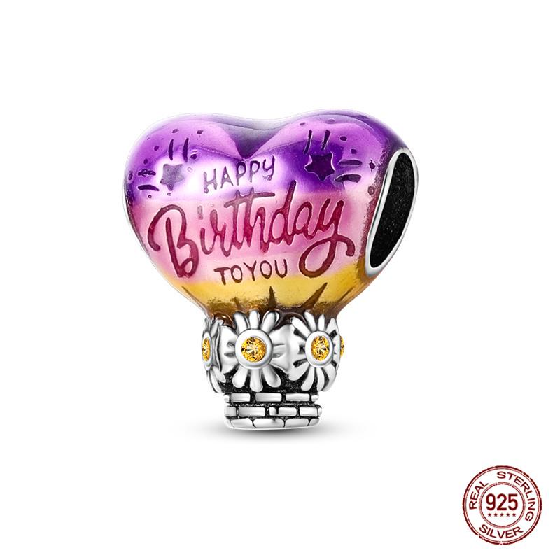 Copper Purple Series Pony Bear Butterfly Shape Charm Beads For 3Mm Original Bracelet Diy Women Jewelry Gift