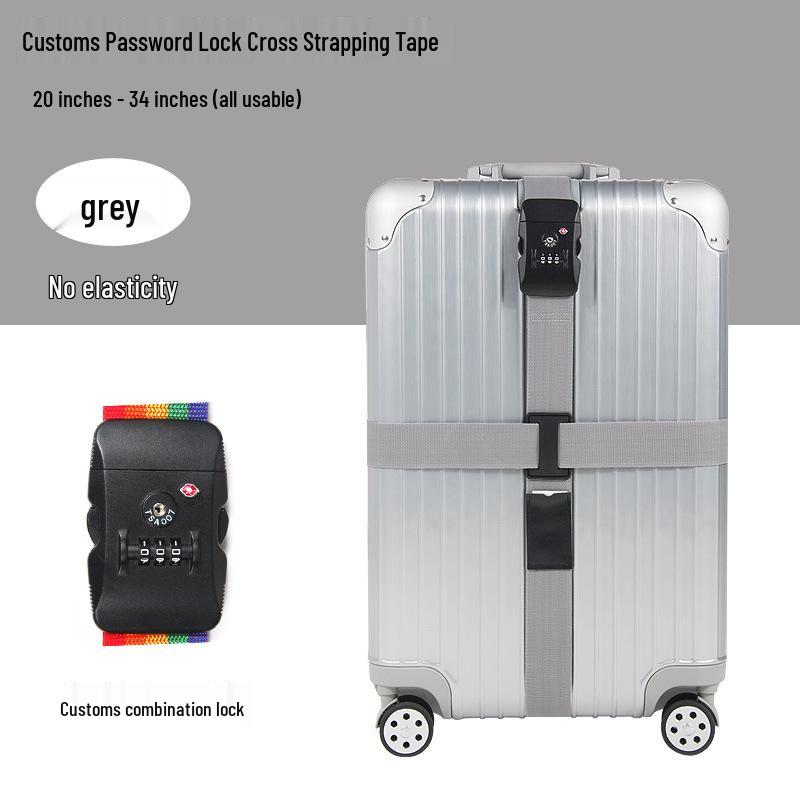 Explosion-Proof Customs Lock Luggage Straps: Reinforced Cross-Packing Straps for Tightening Checked Baggage.
