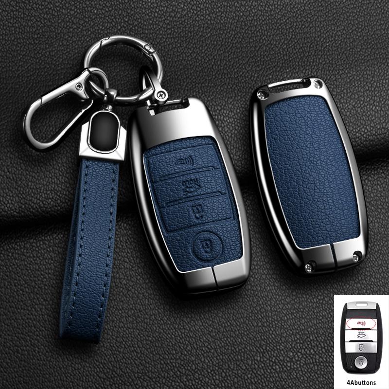 Zinc Alloy Leather Auto Shell Fob For Kia Optima Sorento Niro Soul Car Key Cover Case Holder For Kia KX3 KX5 K3S RIO Ceed Cerato