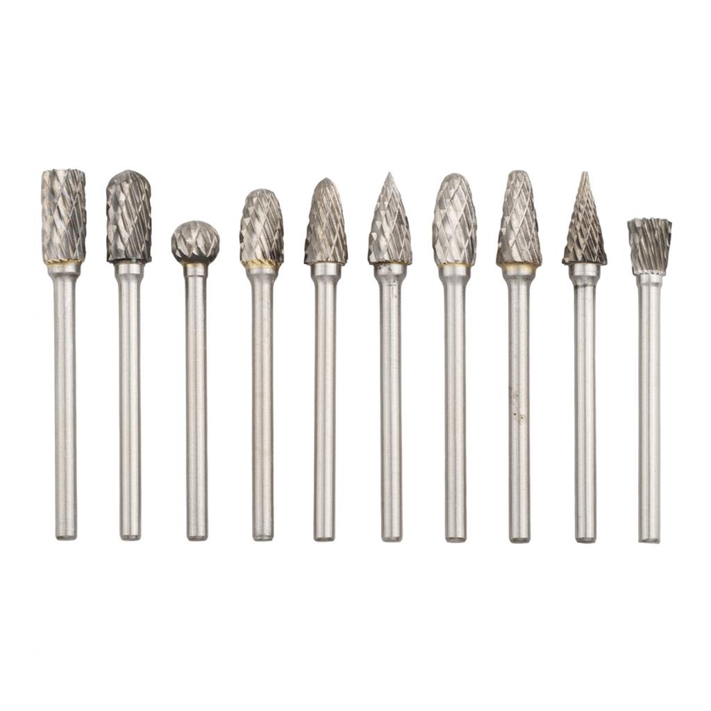 Multi Purpose 10 Piece DIY Grinding Head Set Carbide Steel DoubleCut Grinders