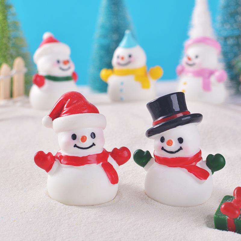 Christmas Snow Scene Christmas Snowman Cute Resin Handicraft Home Decoration Small Ornament