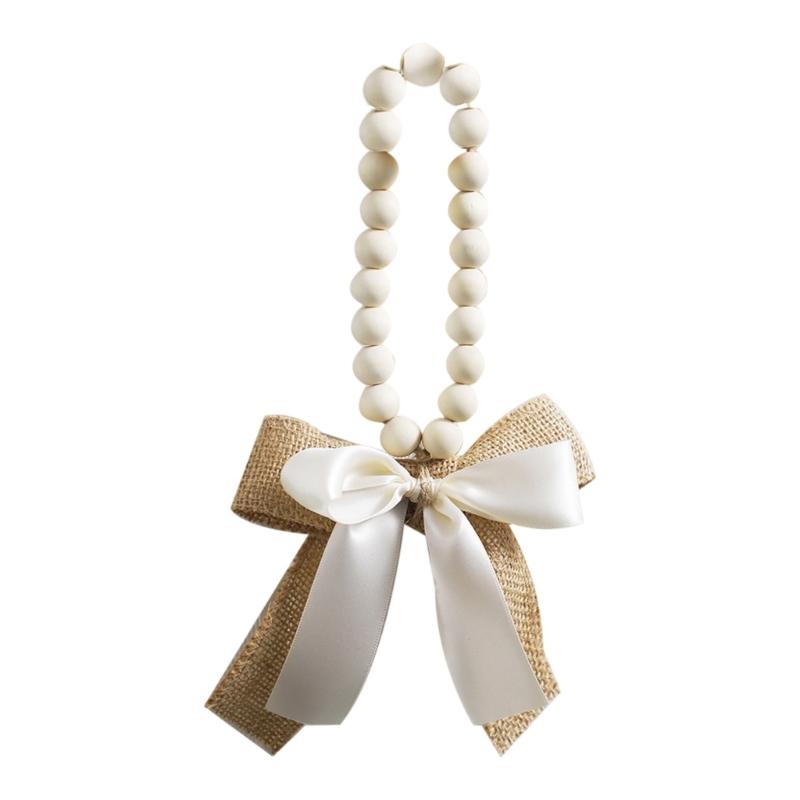 Handmade Valentines Day Wood Beads Garlands with Butterfly Knot For Wedding Decors for Rustics Farmhouses Decors Project