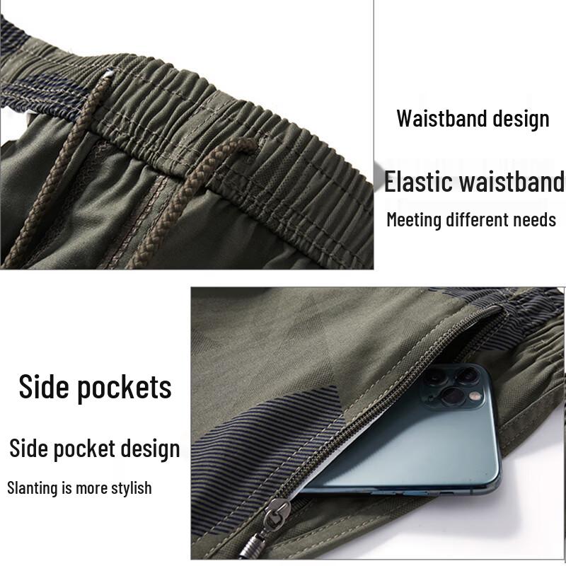 ROMON Men's Summer Thin Loose Casual Straight Sport Shorts