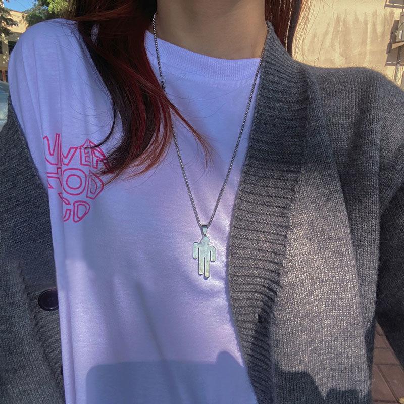 Creative Tilted Head Necklace Fashionable Hip-hop Street Style Unique Fashion High Street Pendant Accessories