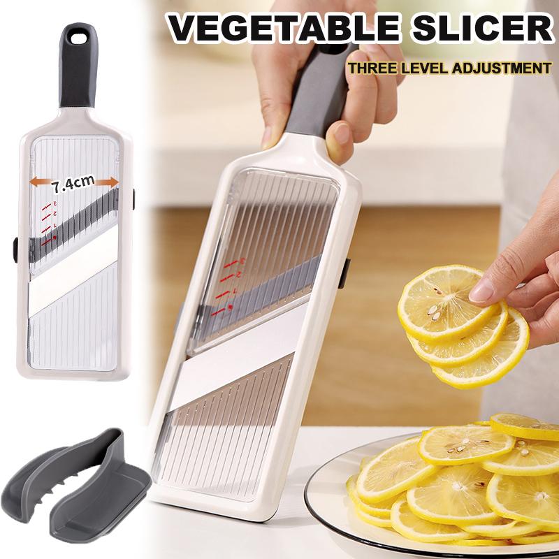 Handheld Vegetable Slicer Adjustable Thickness Lemon Cucumber Slicer Stainless Steel Blade Fruit Cutter Chopper Kitchen Gadget