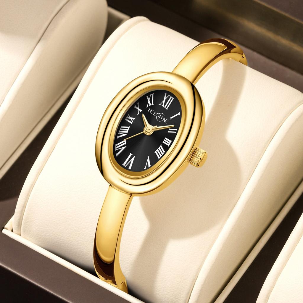 Orologio Bracciale Heloiune Orologio al Quarzo Quadrante Piccolo Alta Gamma Scala Romana Ovale Orologio da Donna