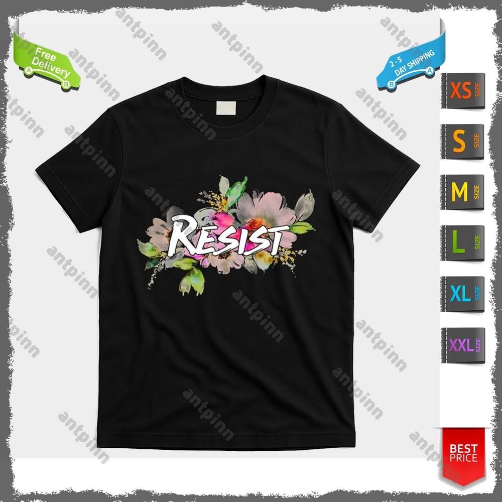 RESIST Flower Logo Floral Anti Trump Political Protest T-Shirt Unisex Unisex T-Shirt XXXL
