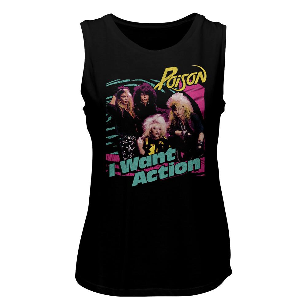 Poison I Want Action Women s Muscle Tank T Shirt Rock Music Unisex T-Shirt S