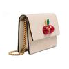 Gucci GG Marmont Chain Wallet Cherry Charm Ivory Leather 481291-0G6ET-8597