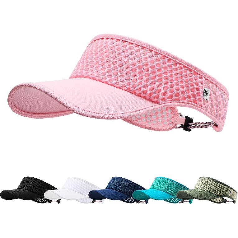 AUSFLUG Sun Visor Hat Men Women - Moisture Wicking Lightweight Sports Cap | Quick dry breathable mesh, adjustable ponytail strap, sun blocking for