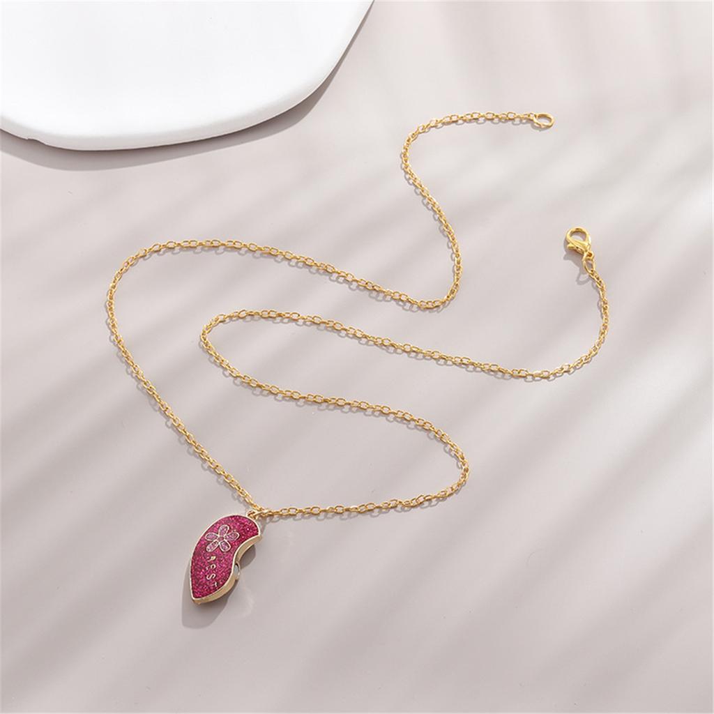 Magnetyczny Naszyjnik z Zawieszką Motyl Kwiat Serce Najlepsze Przyjaciółki Motyl Kwiat Serce Naszyjniki Przyjaźni Łańcuszek na Szyję Biżuteria