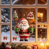 Static Cling Decals Christmas Window Clings, Reusable with Santa Snowman Snow Removable House Designs, Double Sided Glass Stickers for Holiday