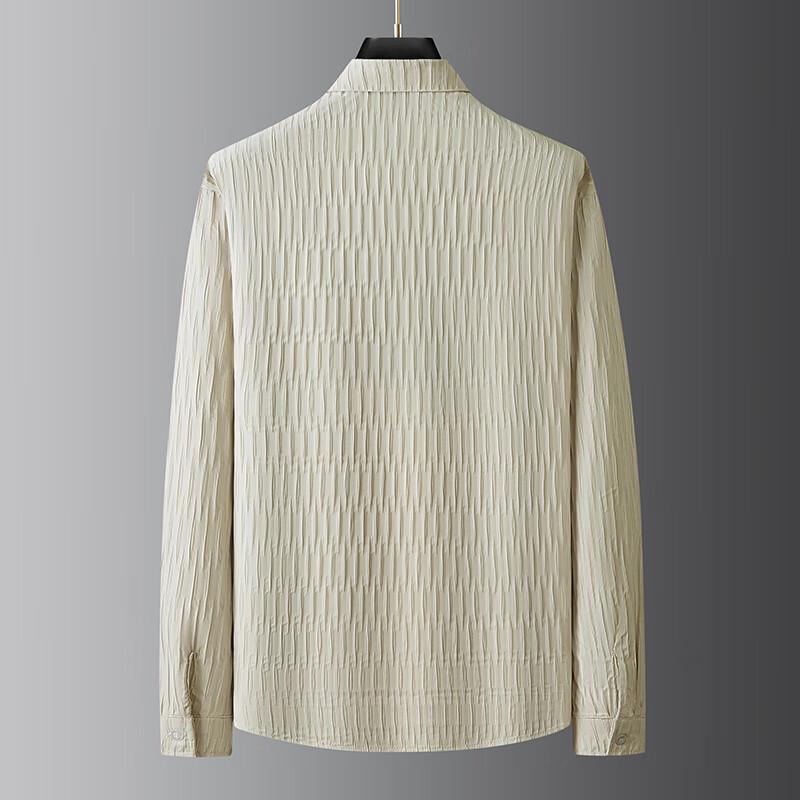 DIBINZE Men's Plus Size Textured Long Sleeve Casual Shirt