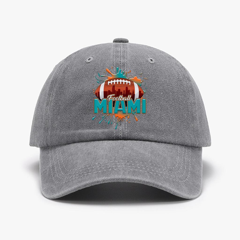 1 Stück Baseballkappe mit "MIAMI"-Aufdruck Unisex Retro Gewaschen Distressed Sonnenhut Outdoor Mode Accessoire Hut für Männer & Frauen