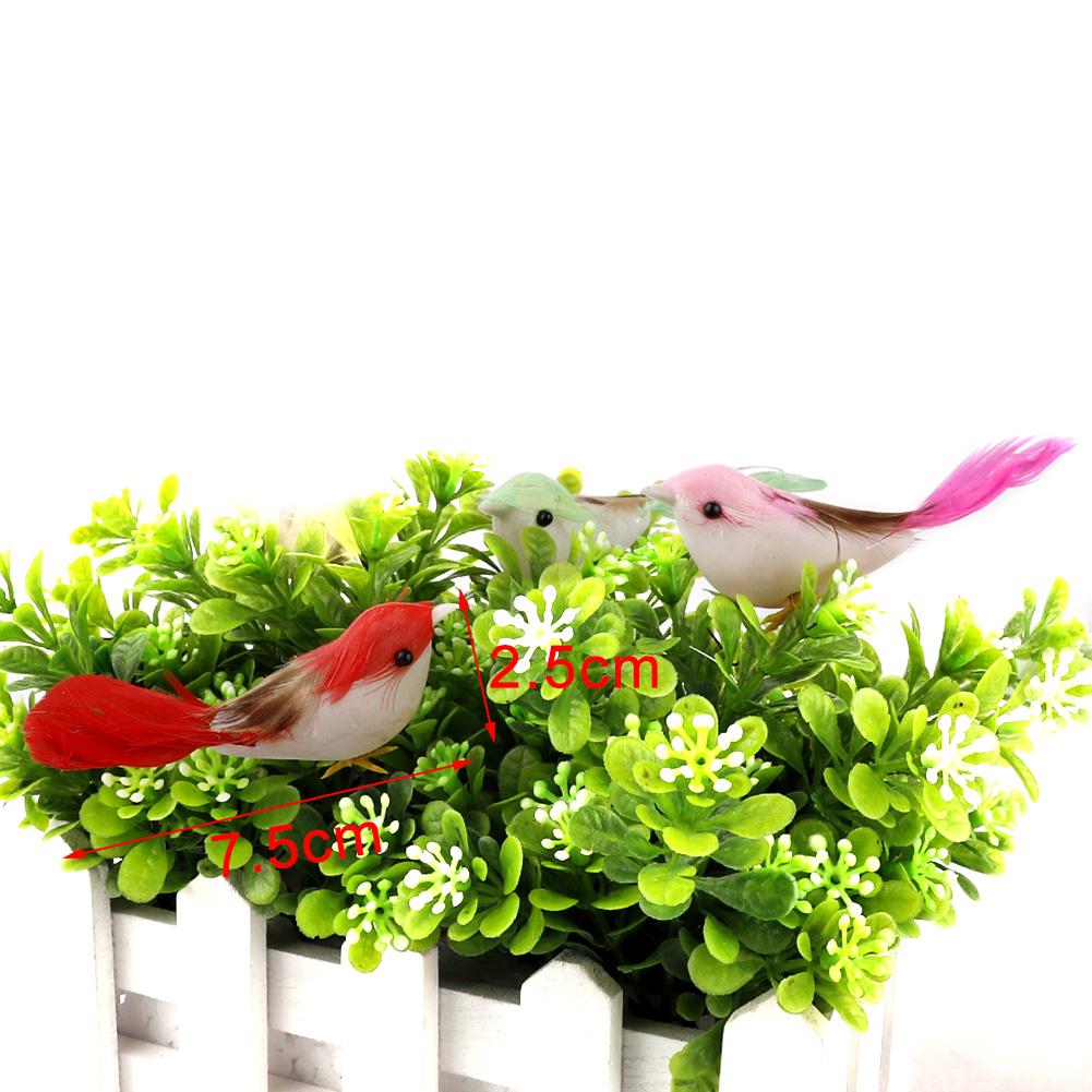 24pcs Simulation Bird Ornament Colorful Exquisite Lifelike Mini Artificial Foam Bird Decoration for