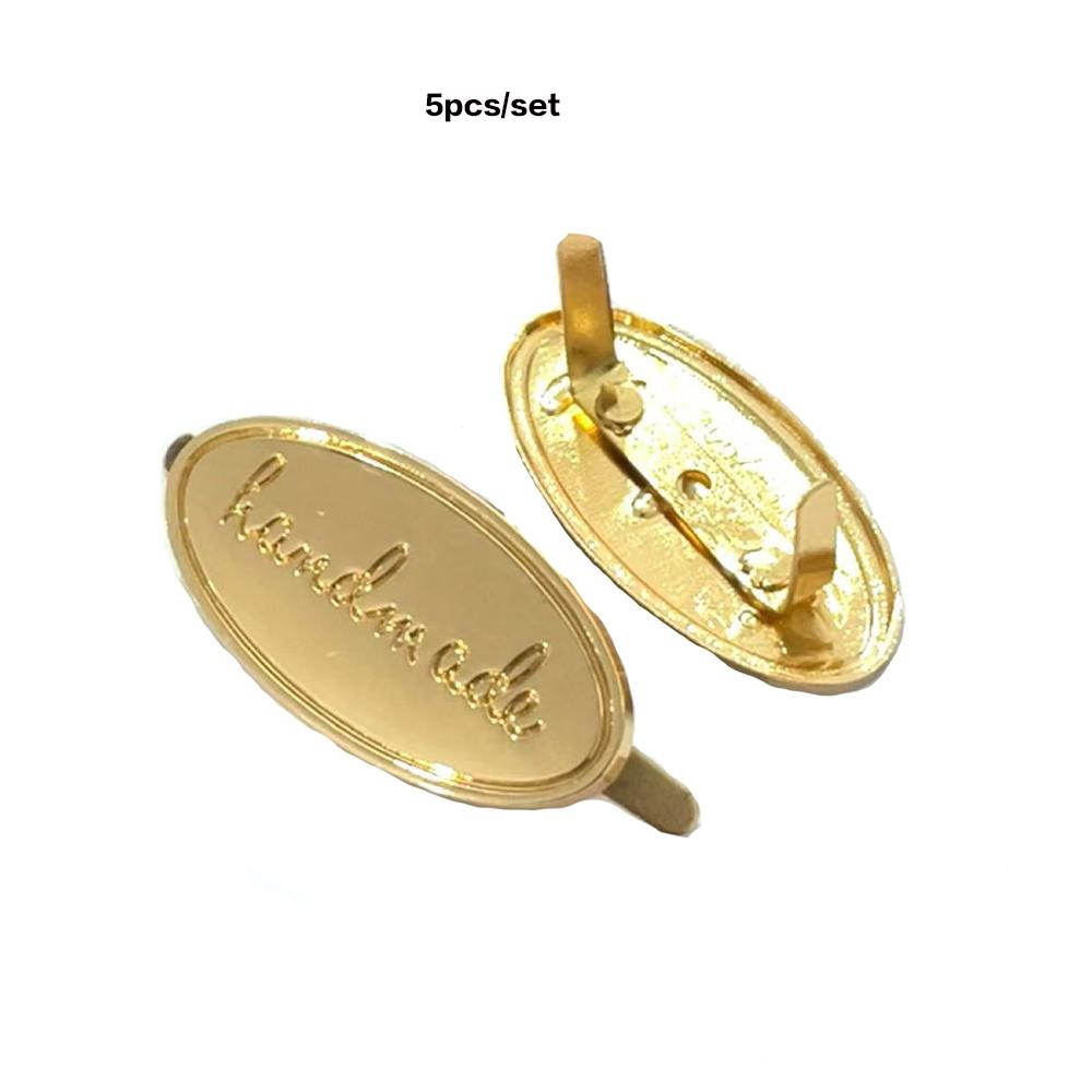 5Pcs/Set Luggage Hardware Accessories Label Decoration DIY Handmade Bag Hardware Decorative Buckle Handmade Trademark Iron Plate