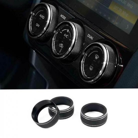 For Subaru Forester 2014-2018 Aluminum Black Middle Console AC Knob Cover Trim